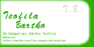 teofila bartko business card